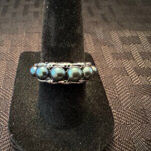 Affinity Cultured Pearl Sterling Silver Ring (size 7)